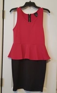 Rue21 Red Ribbed Tank Peplum Dress